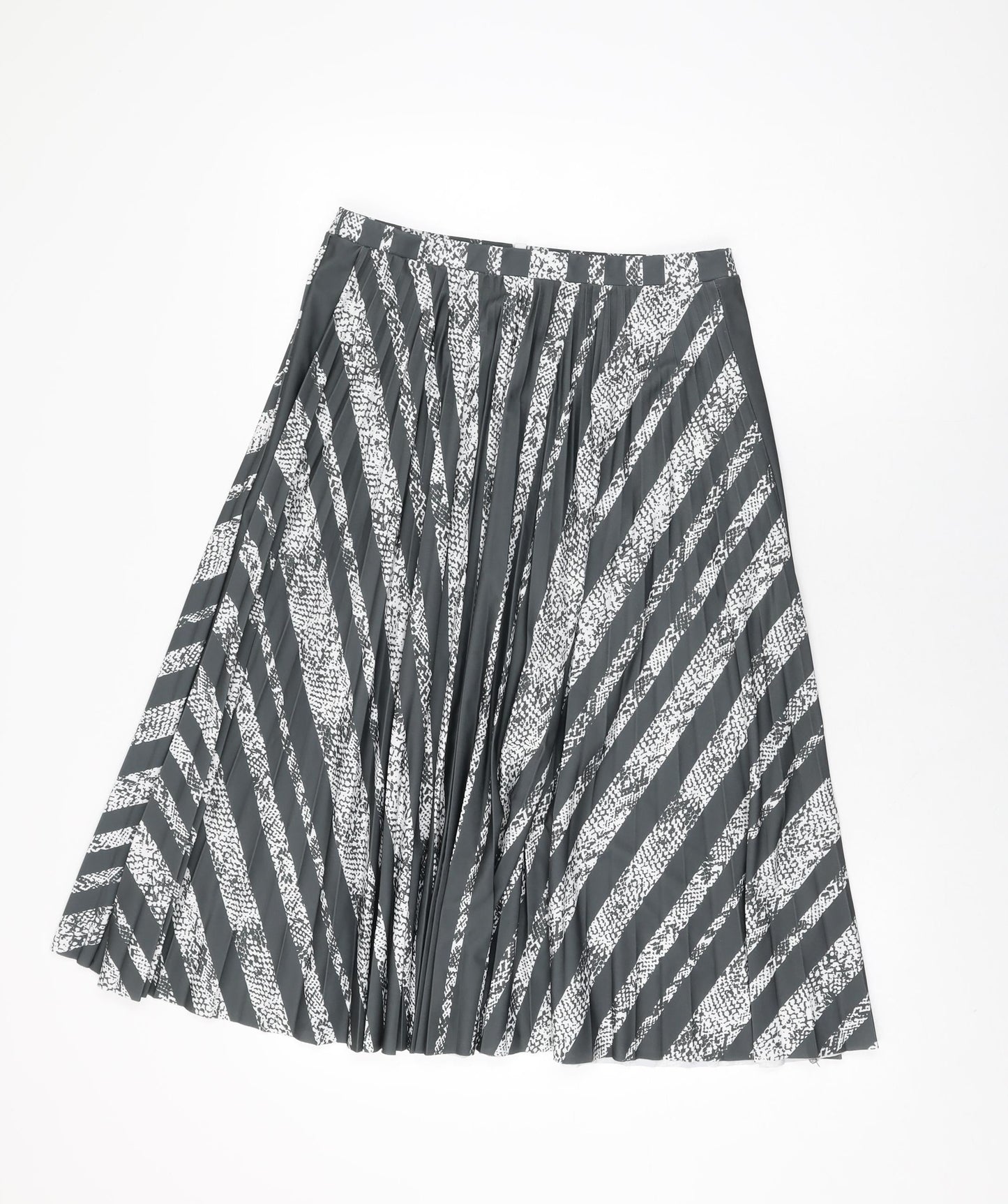 NEXT Womens Grey Geometric Polyester Swing Skirt Size 10