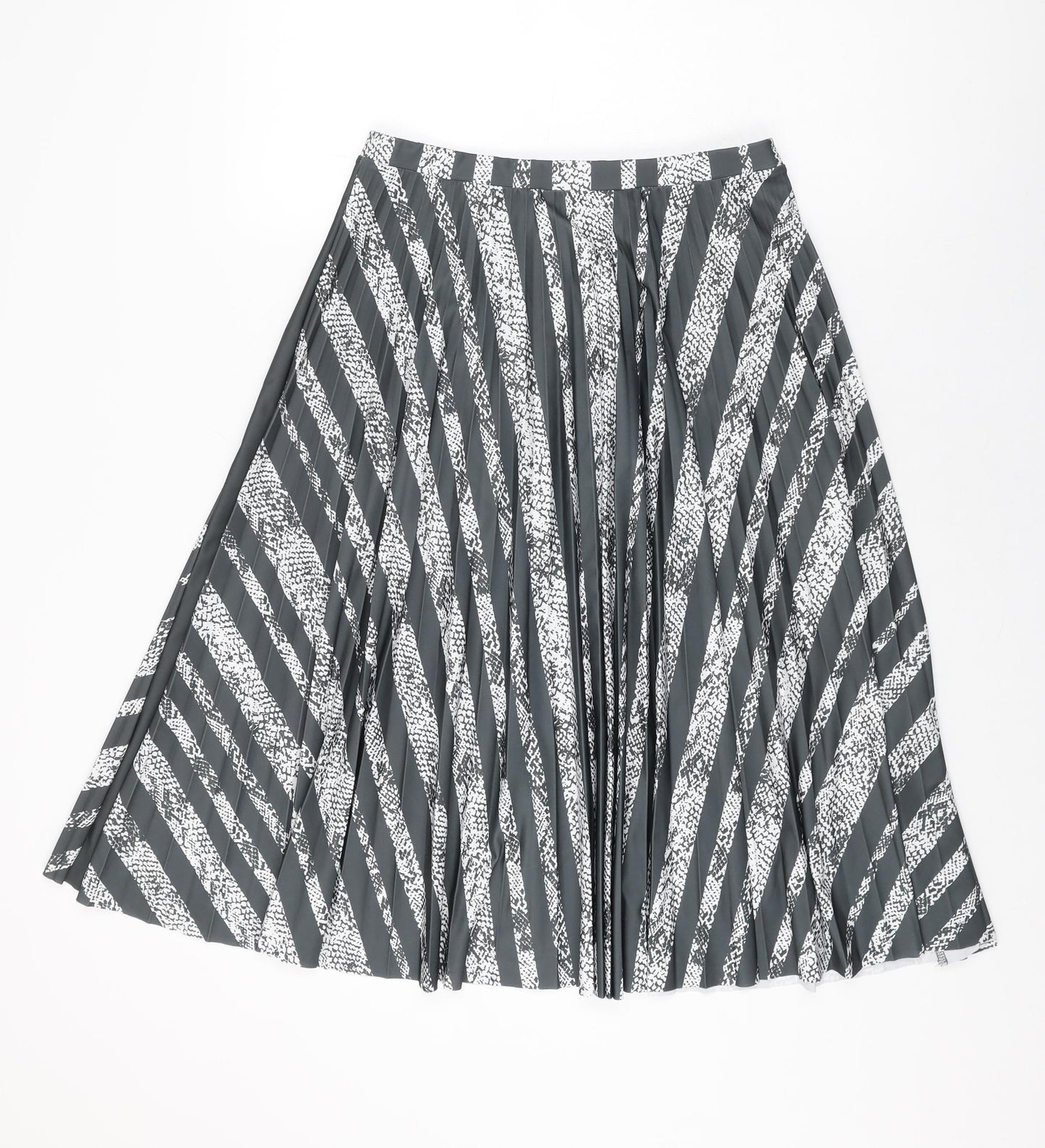 NEXT Womens Grey Geometric Polyester Swing Skirt Size 10