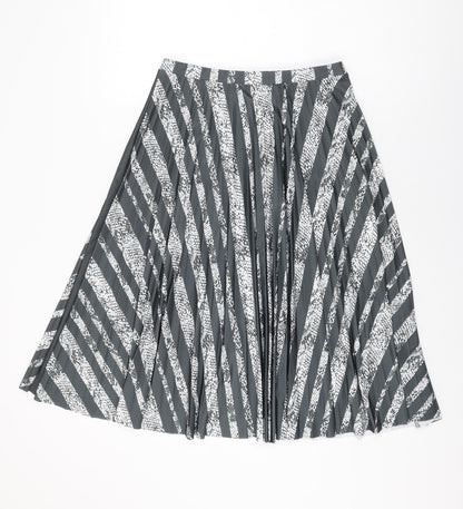 NEXT Womens Grey Geometric Polyester Swing Skirt Size 10