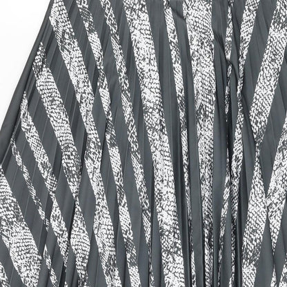 NEXT Womens Grey Geometric Polyester Swing Skirt Size 10