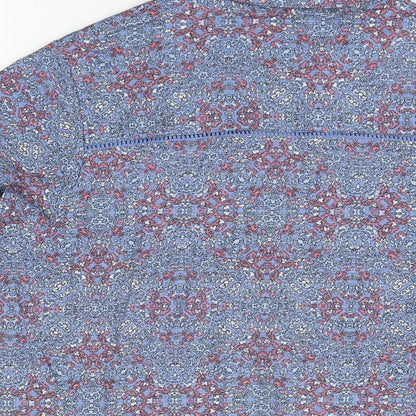 Womens UK Size 16 Isle Blue Basic Button-Up