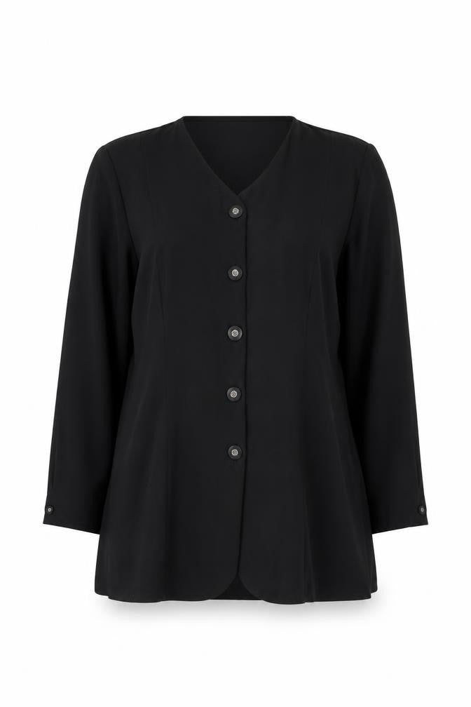 Womens UK Size 16 OPUS Black Basic Button-Up