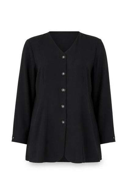 Womens UK Size 16 OPUS Black Basic Button-Up