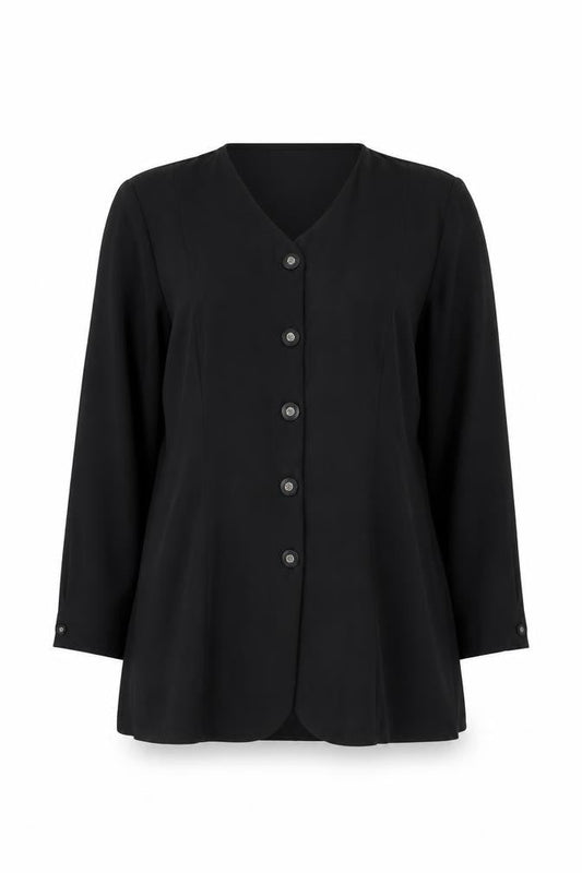 Womens UK Size 16 OPUS Black Basic Button-Up