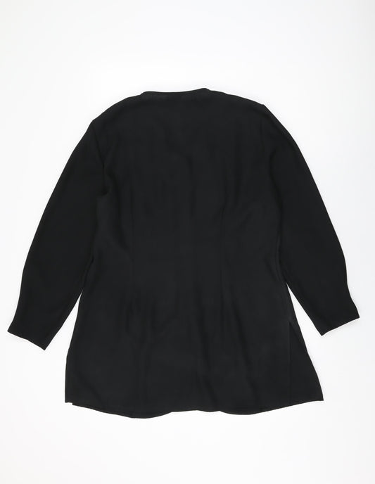 Womens UK Size 16 OPUS Black Basic Button-Up