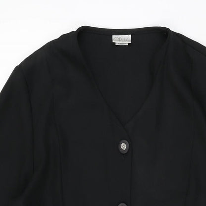 Womens UK Size 16 OPUS Black Basic Button-Up