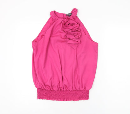 Womens UK Size 10 Et Vous Pink Basic Blouse