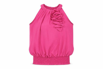 Womens UK Size 10 Et Vous Pink Basic Blouse