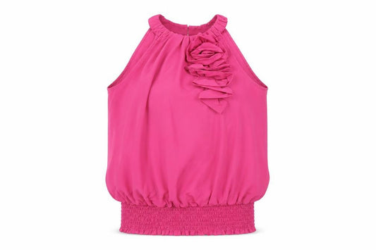 Womens UK Size 10 Et Vous Pink Basic Blouse