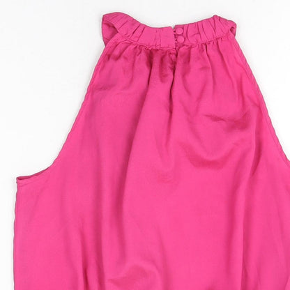 Womens UK Size 10 Et Vous Pink Basic Blouse