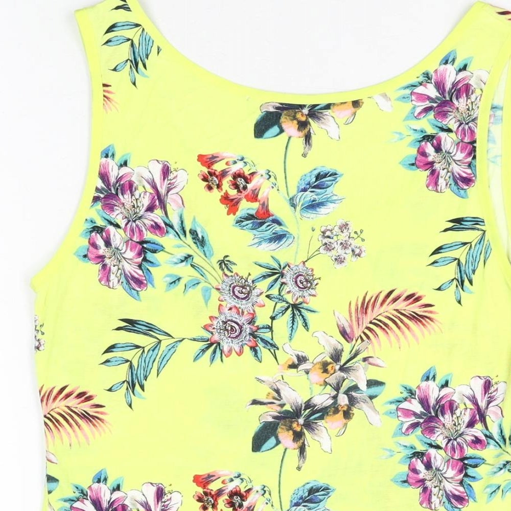 Womens UK Size M Oasis Yellow Basic Tank