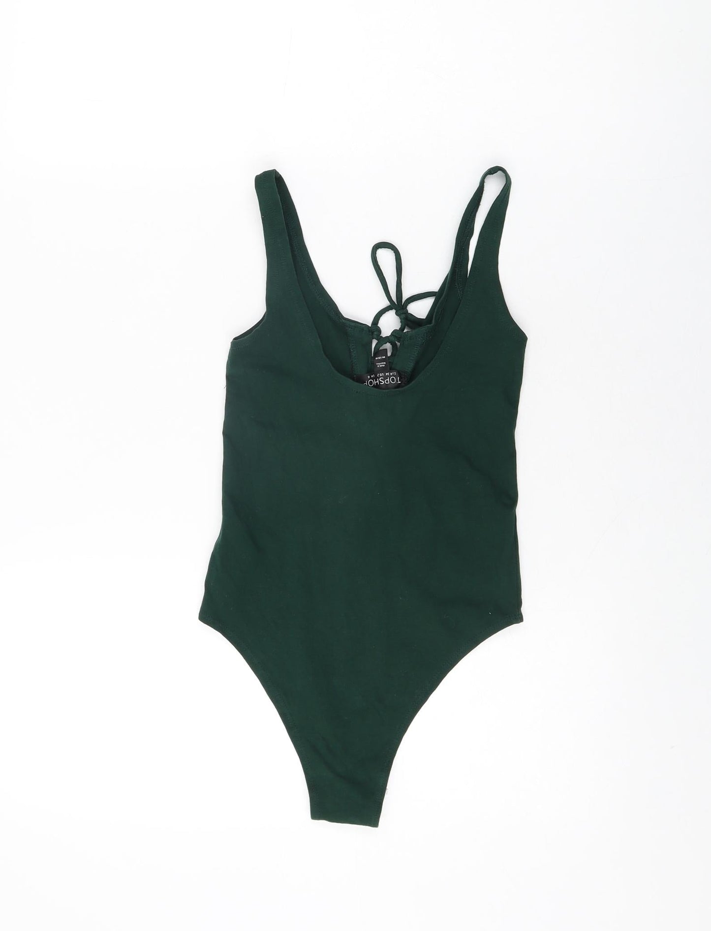 Topshop Womens Green Cotton Bodysuit One-Piece Size 6 Snap