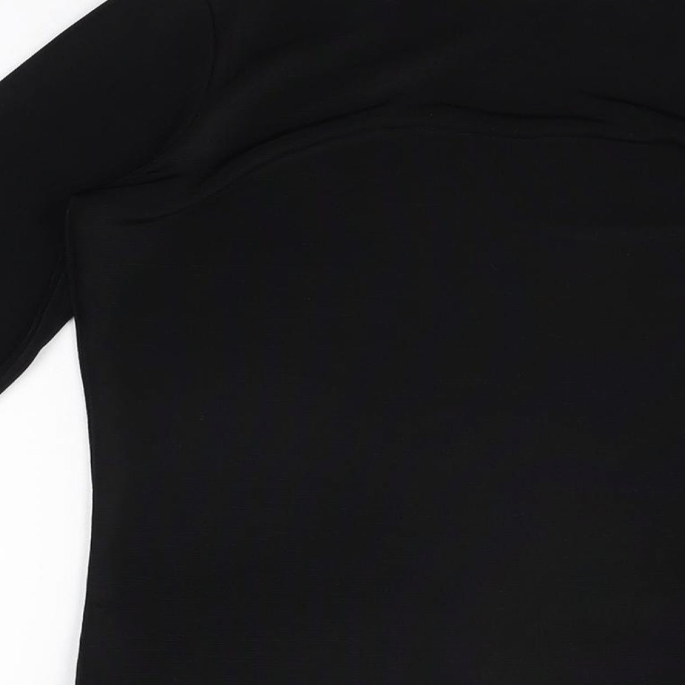CINCIN Womens Black Polyester Basic T-Shirt Size S Round Neck