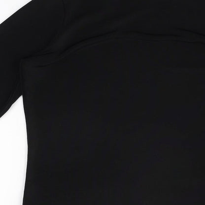 CINCIN Womens Black Polyester Basic T-Shirt Size S Round Neck