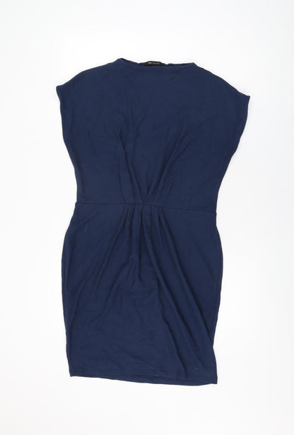 NEXT Womens Blue Cotton Bodycon Size 14 Round Neck Pullover