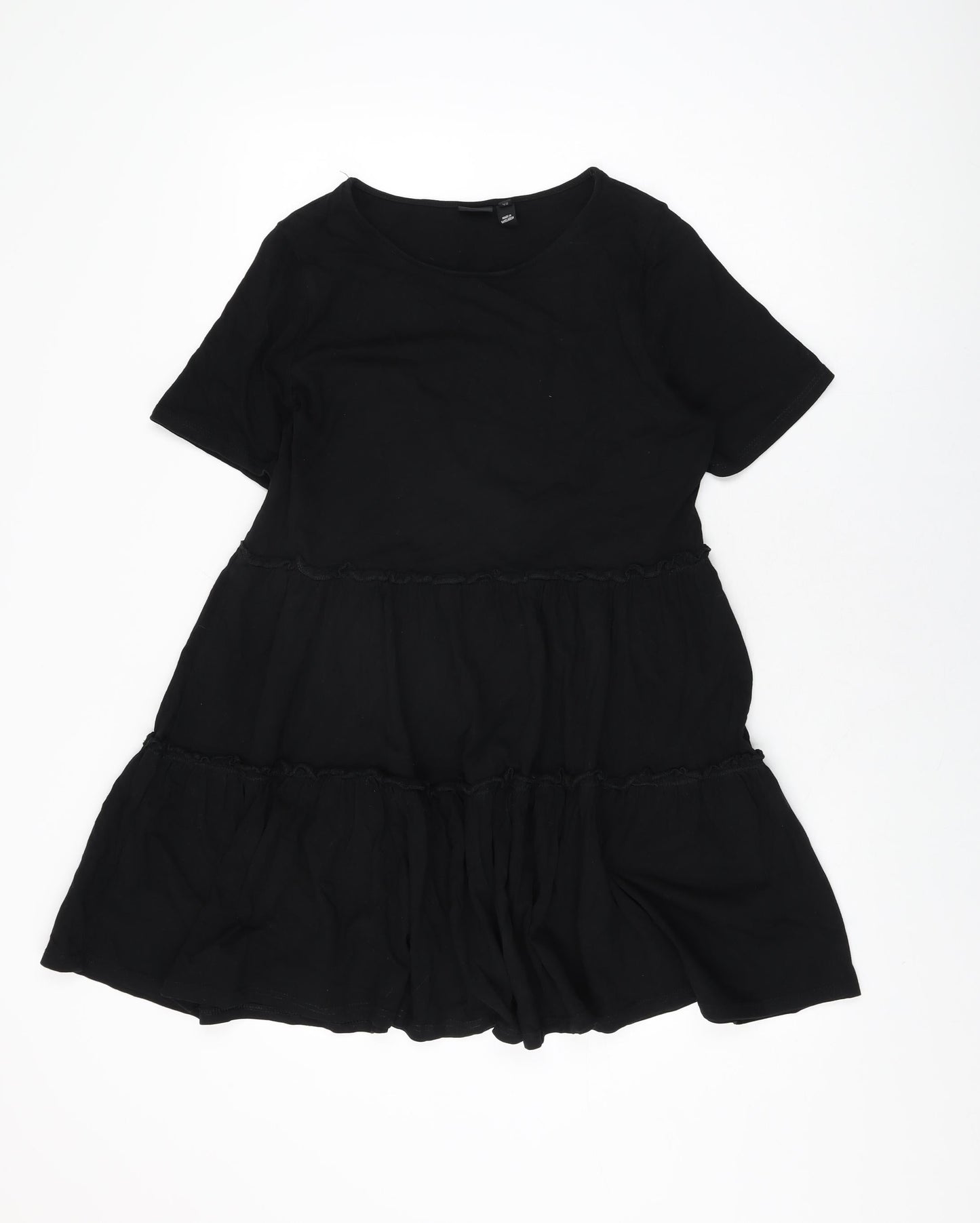 River Island Womens Black Cotton Shift Size 10 Round Neck Pullover