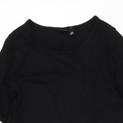 River Island Womens Black Cotton Shift Size 10 Round Neck Pullover
