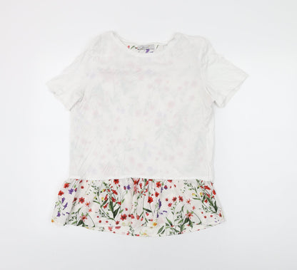 Womens UK Size 10 Per Una White Basic T-Shirt