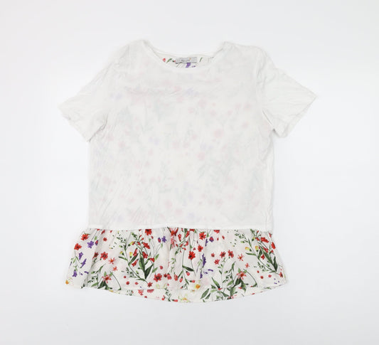 Womens UK Size 10 Per Una White Basic T-Shirt