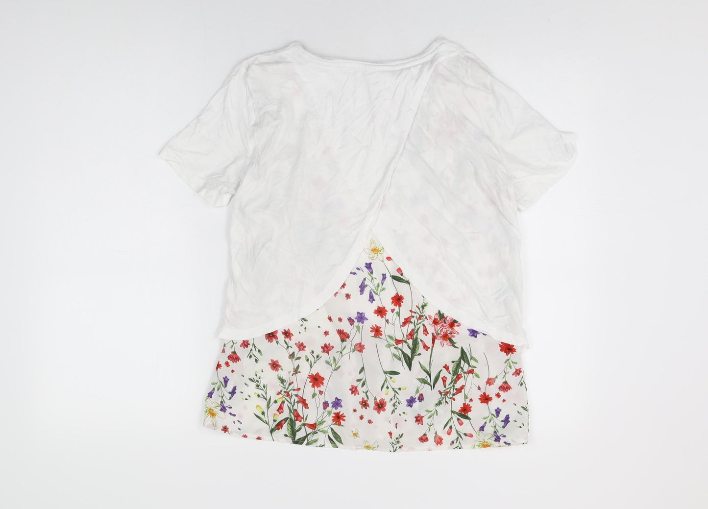Womens UK Size 10 Per Una White Basic T-Shirt