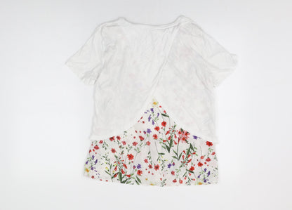 Womens UK Size 10 Per Una White Basic T-Shirt