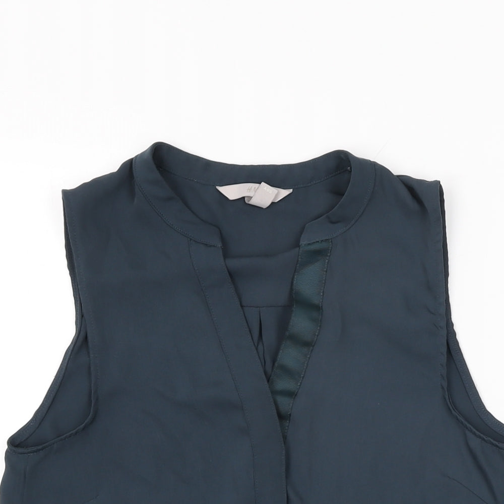 Womens UK Size 6 H&M Blue Basic Blouse
