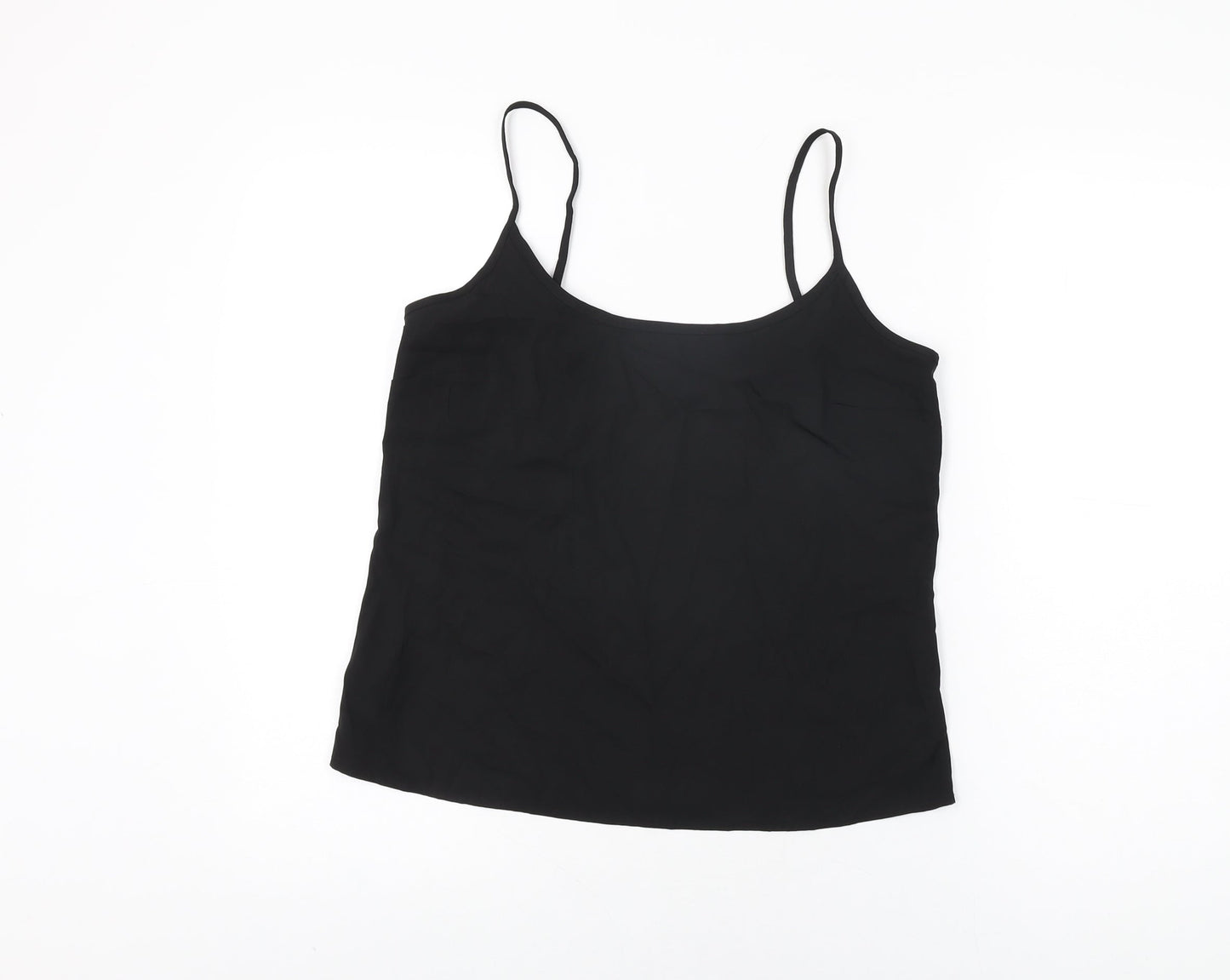 Marks and Spencer Womens Black Polyester Camisole T-Shirt Size 8 Scoop Neck