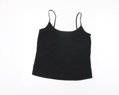 Marks and Spencer Womens Black Polyester Camisole T-Shirt Size 8 Scoop Neck