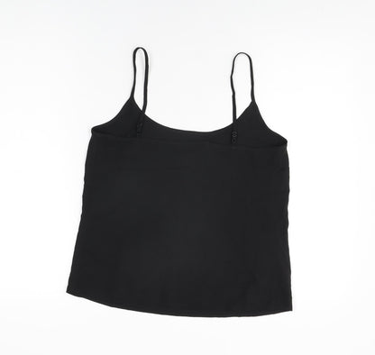 Marks and Spencer Womens Black Polyester Camisole T-Shirt Size 8 Scoop Neck