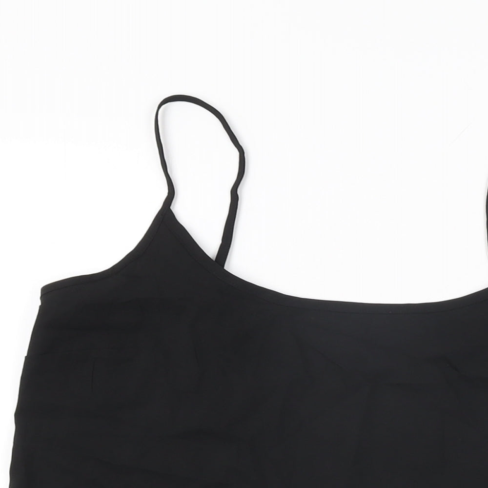 Marks and Spencer Womens Black Polyester Camisole T-Shirt Size 8 Scoop Neck