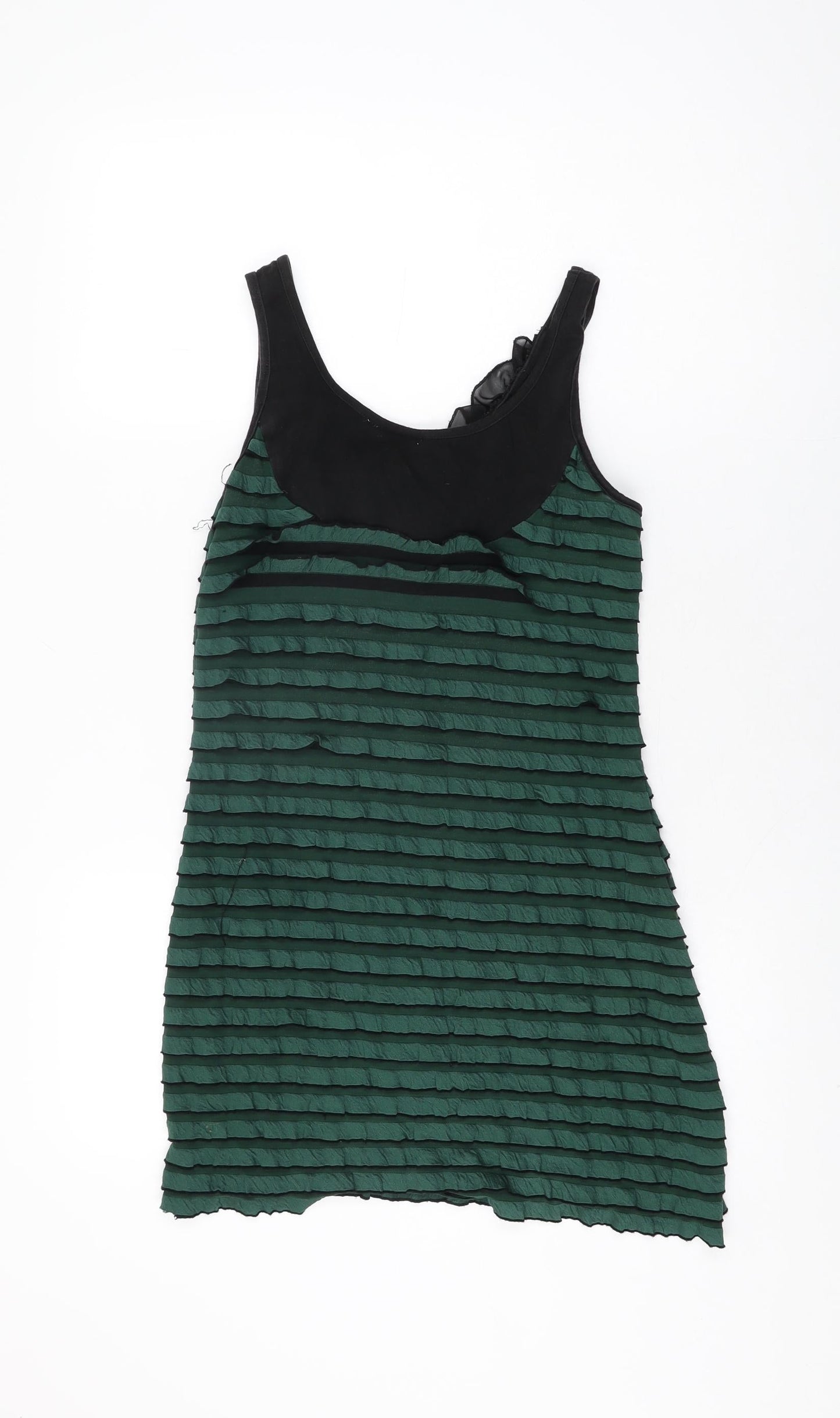 Little Mistress Womens Green Cotton Bodycon Size S Round Neck Pullover
