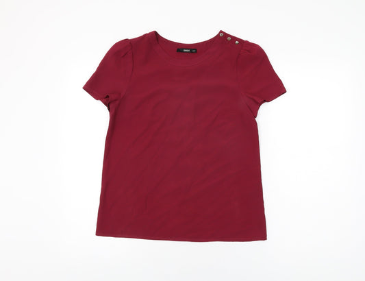 Womens UK Size 8 Oasis Red Basic T-Shirt