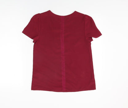 Womens UK Size 8 Oasis Red Basic T-Shirt