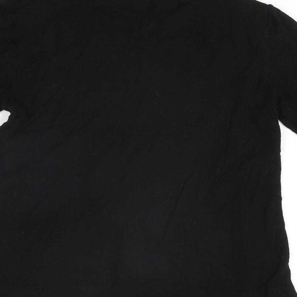 Womens UK Size M Zara Black Basic T-Shirt
