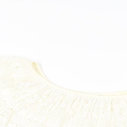 Slix Womens Ivory Cotton Basic T-Shirt Size M Round Neck