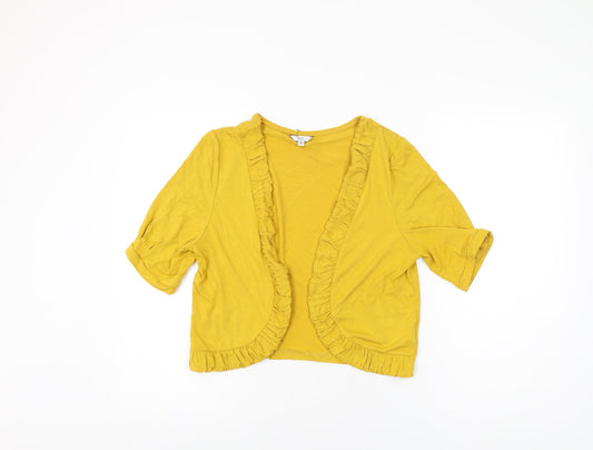 Womens UK Size M Klass Yellow Cropped T-Shirt