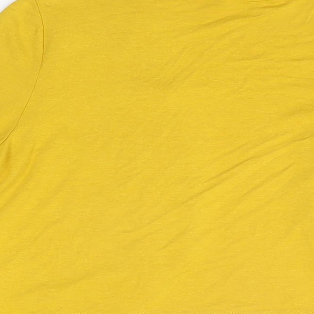 Womens UK Size M Klass Yellow Cropped T-Shirt
