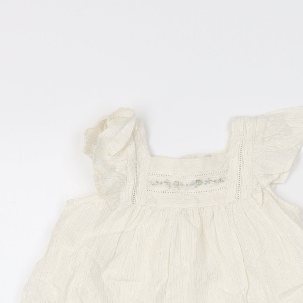 Sergent Major Girls Ivory Cotton Shorts Set Outfit/Set Size 12 Months Button