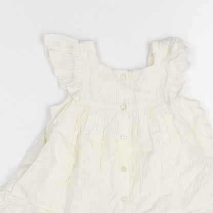 Sergent Major Girls Ivory Cotton Shorts Set Outfit/Set Size 12 Months Button