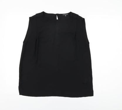 Womens UK Size 12 Warehouse Black Basic T-Shirt