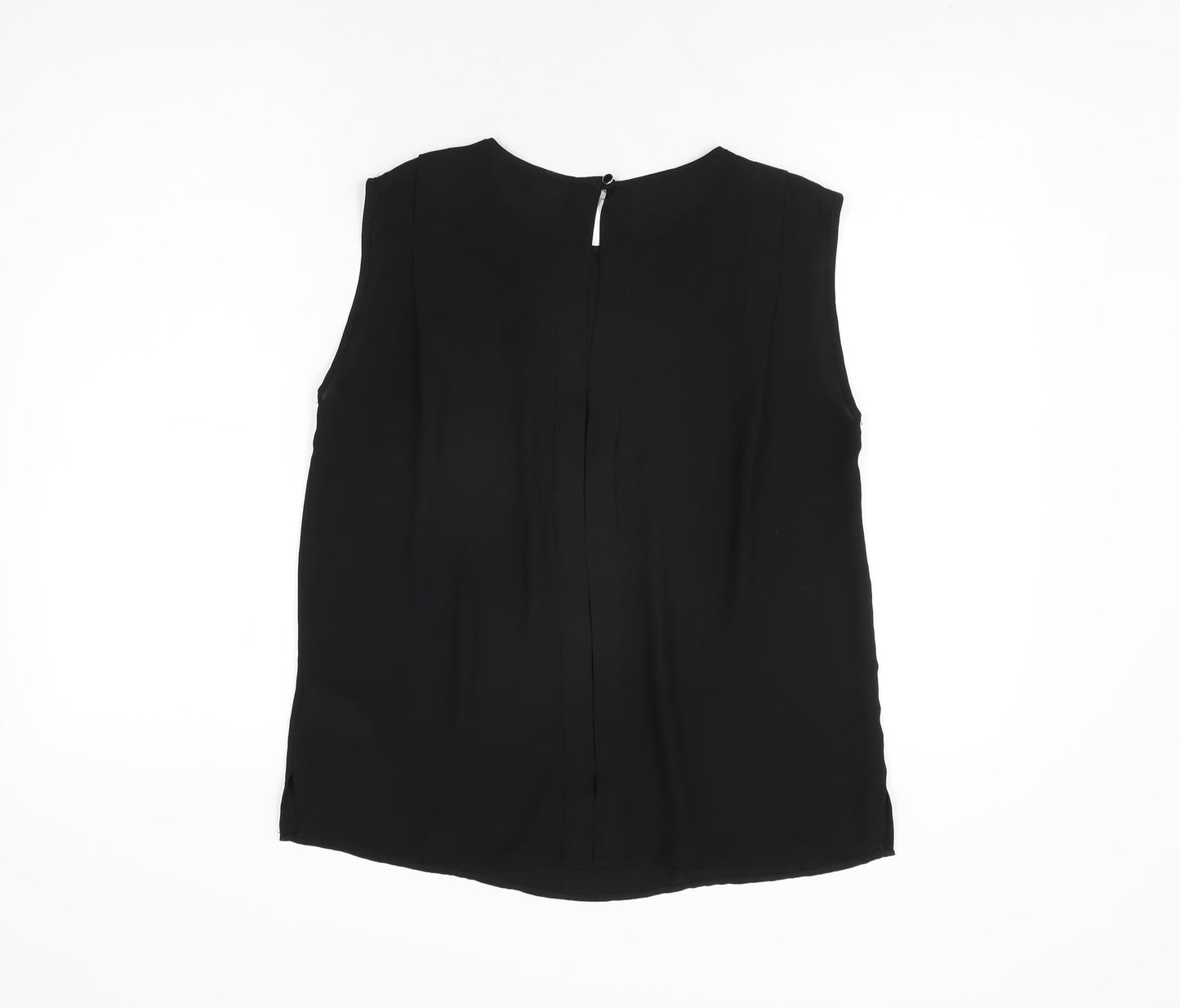 Womens UK Size 12 Warehouse Black Basic T-Shirt