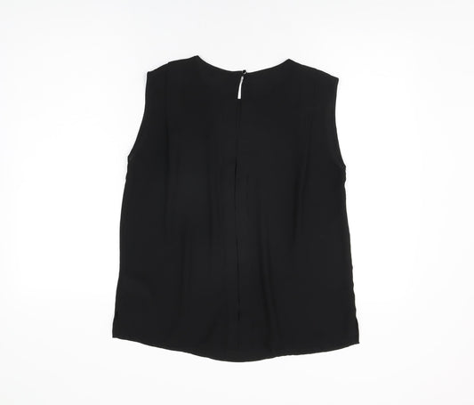 Womens UK Size 12 Warehouse Black Basic T-Shirt