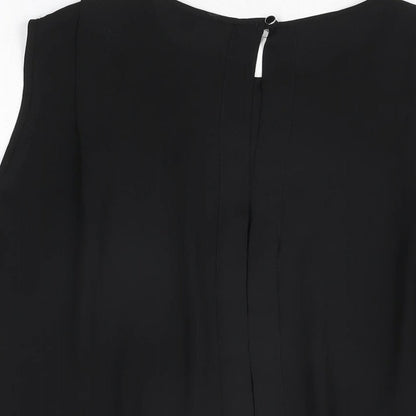 Womens UK Size 12 Warehouse Black Basic T-Shirt