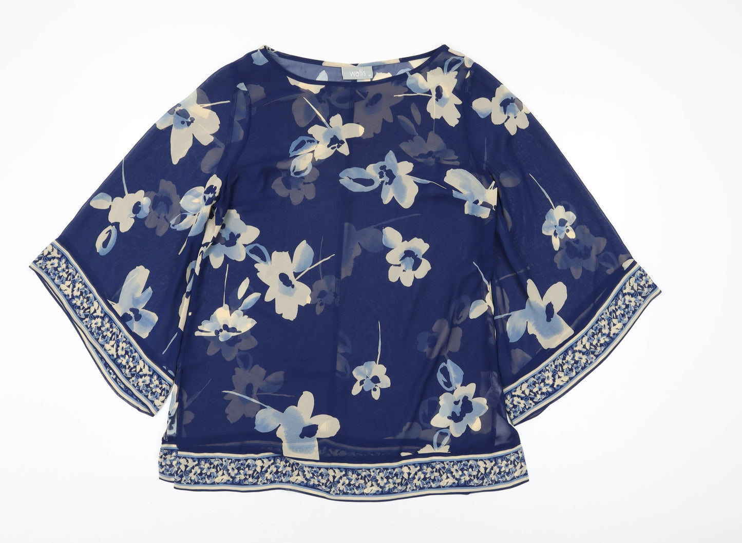 Womens UK Size M Wallis Blue Basic Blouse