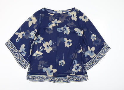 Womens UK Size M Wallis Blue Basic Blouse