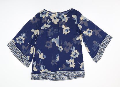 Womens UK Size M Wallis Blue Basic Blouse