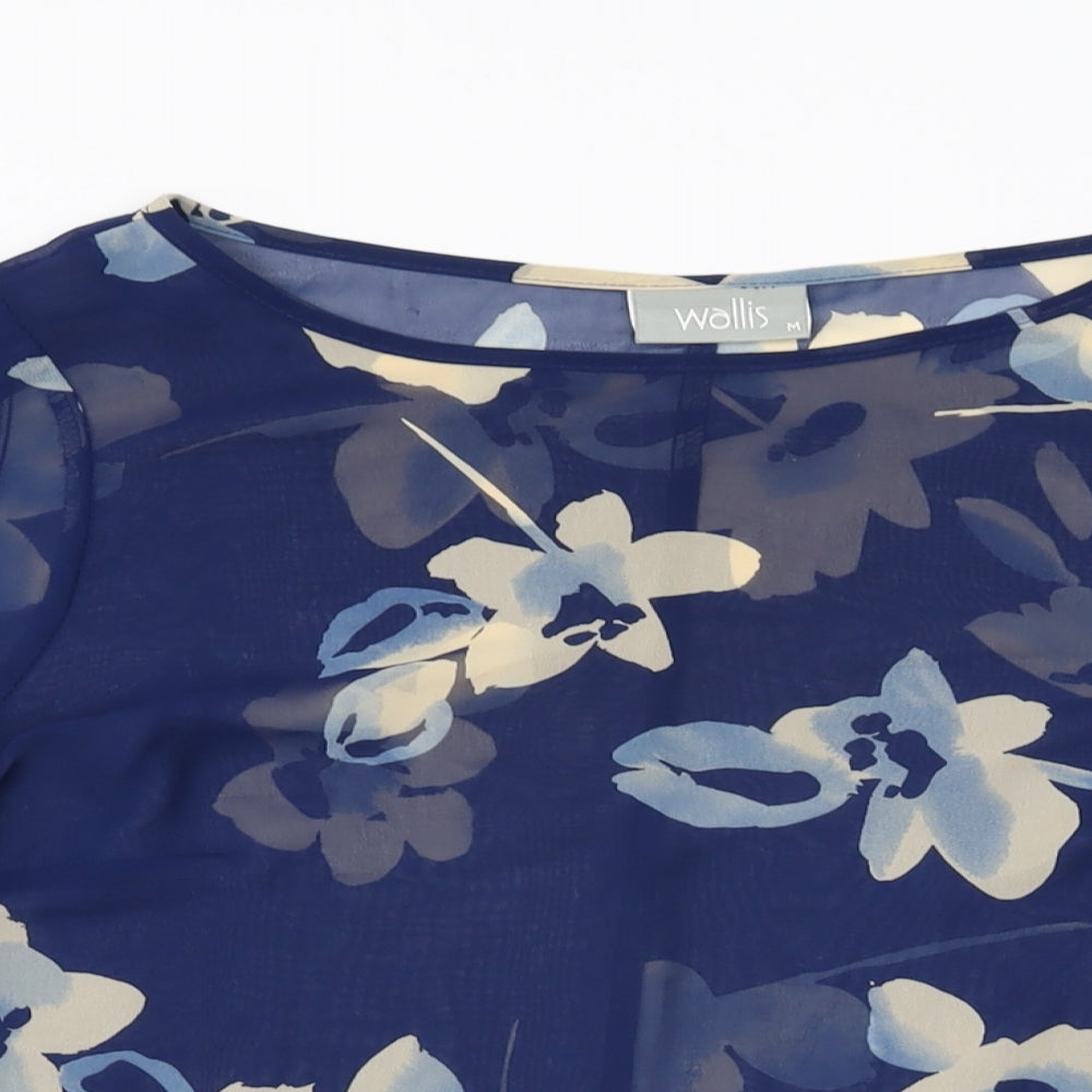 Womens UK Size M Wallis Blue Basic Blouse