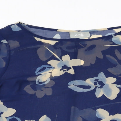 Womens UK Size M Wallis Blue Basic Blouse