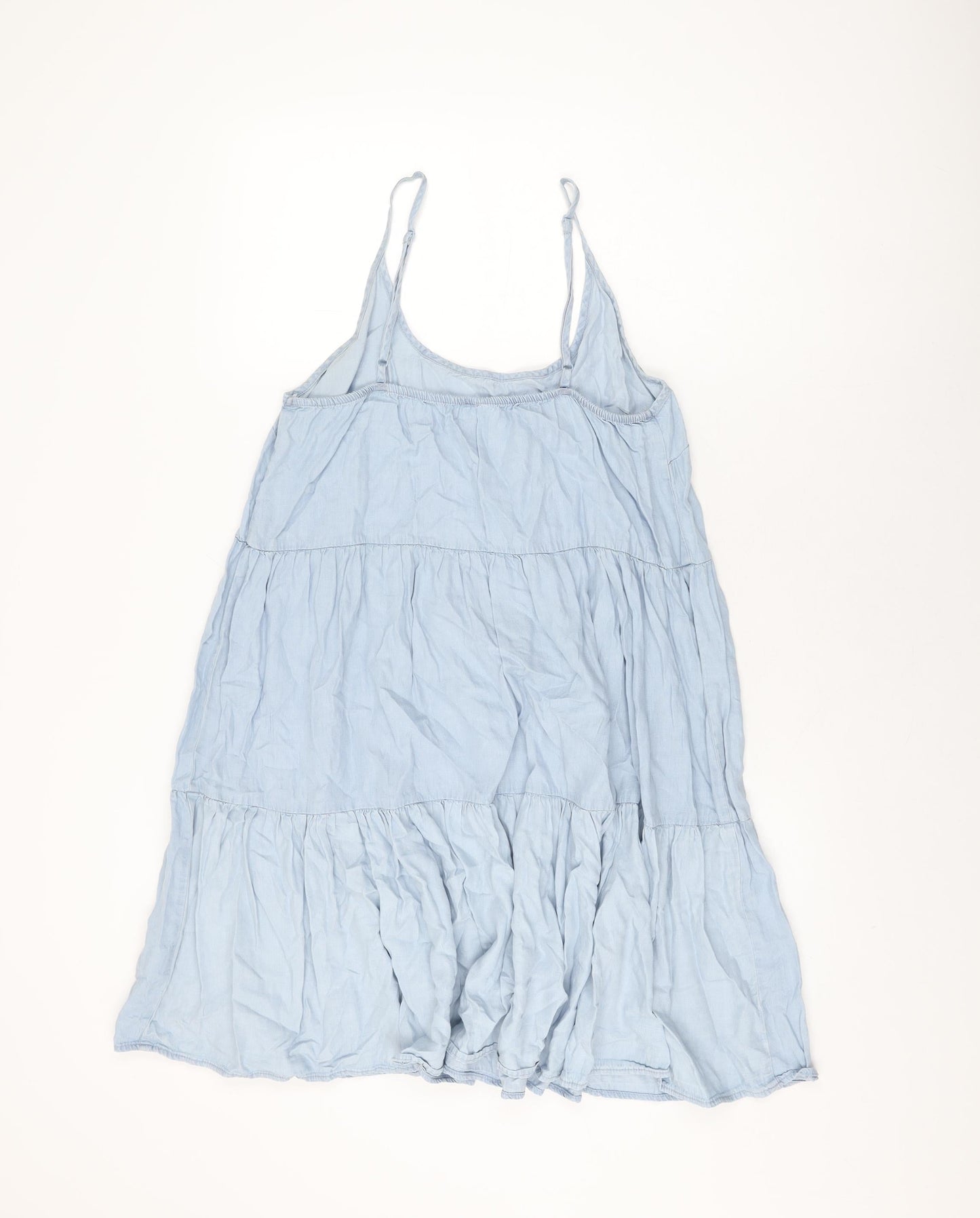 Denim Co Womens Blue Lyocell Shift Size 16 Round Neck Pullover