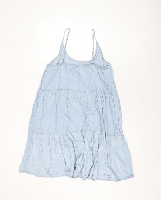 Denim Co Womens Blue Lyocell Shift Size 16 Round Neck Pullover